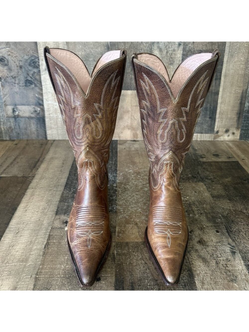Charlie 1 Horse By Lucchese Pointed Toe Western Cowboy Boots Womens 7.5 B - Picture 9 of 12